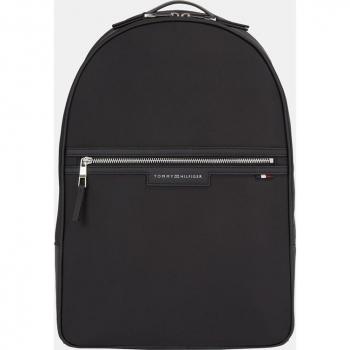 Elegant Black Laptop Backpack with Contrasting Details - Tommy Hilfiger, Backpacks, male, Black, Size: ONE SIZE, Black Polyester Backpack