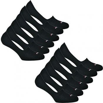 Fila 12 paar Invisible Ghost Calcetines, Unisex Calcetines cortos, Zapatos Con Tiras Con Silicona Agarre - Negro, 35-38