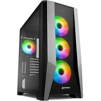 Sharkoon TG7M RGB ATX Mid-Tower Case with Tempered Glass, 3 Front Fans, 1 Rear Fan, and Dual USB 3.0 Ports