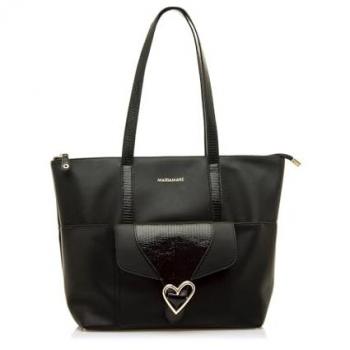 Bolso de Hombro Casual Sintético Negro con Detalle de Grabado Animal Print y Cierre Cremallera Mariamare Hagan 2024