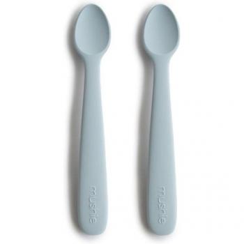 Mushie Powder Blue Silicone Feeding Spoons - Set of 2