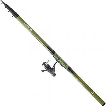 Combo de Pesca Daiwa Megaforce Rt - Caña Telescópica 400 cm y Carrete Q820RM para Pesca a la Trucha