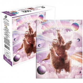 Puzzle de 500 piezas Galaxia aleatoria con gato de ojos láser