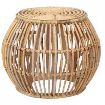 Mesa Auxiliar de Ratan Natural 50x50x40 cm - Elegante y Resistente