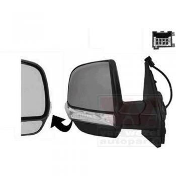 Espejo retrovisor VAN WEZEL 1638816, tipo: espejo retrovisor, características: diseño específico para vehículos, incluye soporte de montaje, acabado en color negro, cumple con estándares de calidad OEM