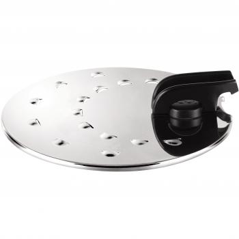 Tefal - Tapa inox ajustable, diámetro 28 cm, plata