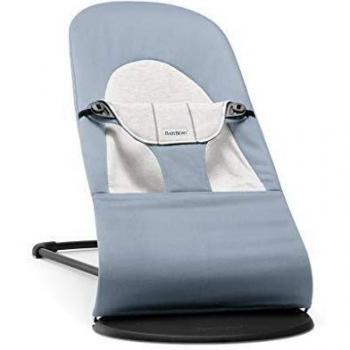 BABYBJÖRN Bouncer Balance Suave, Algodón/Jersey, Azul/Gris, 2.25 kg
