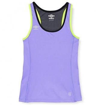 Umbro 62615U-DGB Camiseta de Tirantes, Mujer, Malva/Negro/Amarillo Fluor, XL