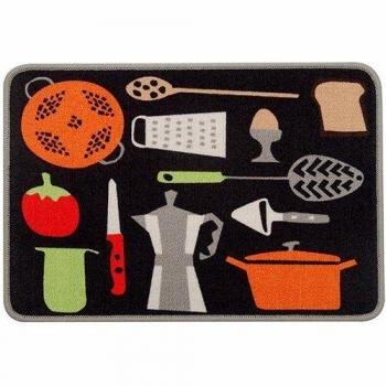 Aramis M275784 - Alfombra de cocina utiles negro 44 x 65 cm