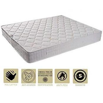 Lote De 2 Colchones Ignífugos + Protectores 70x190 X 20,5 Cm - Muy Firmes - Núcleo Relleno 100 % Poliéster - Poliuretano De Látex Alta Res