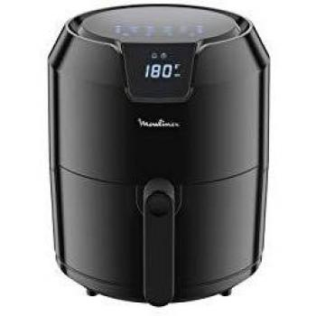 Moulinex Easy Fry Deluxe EZ4018 - Freidora de Aire Sin Aceite, Revestimiento Antiadherente, Pantalla Digital Táctil, 8 Programas de Cocinado, Comidas Sanas, App 125 recetas, Negro, 4.2 L, 6 Personas