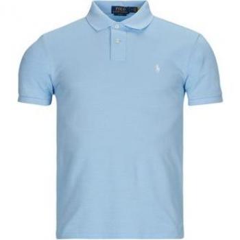 Polo Ralph Lauren Slim Fit Basic Mesh Cotton Polo Shirt in Blue