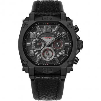 Reloj de hombre Police Norwood PEWJF0021903 con correa de piel sintética negra