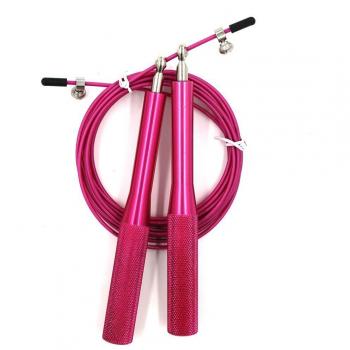 Comba de VIPM2C; cuerda de Saltar con cable ajustable de alta velocidad para boxeo y lucha libre; rodamientos de bola y asas antideslizantes, disponible en 6 colores, para mujer, Rosa roja