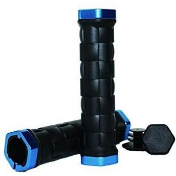 RYMEBIKES Puño para bicis Cierre Hexagonal - Liso - Azul