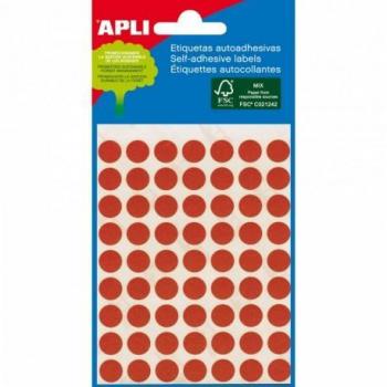 Apli Etiquetas Adhesivas Circulares Rojas 8 mm 3 Hojas