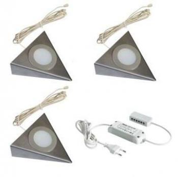 Luz de Superficie LED 1x3W con Sensor Triangular 24V Acero Inoxidable