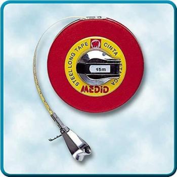 Medid MD/265015 Cintas métricas metálicas con estuche recubierto, 15 m