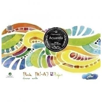 OLEF - BLOCK DIBUJO ACUARELA 340g A3 12h