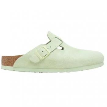Birkenstock Boston Mint Green Suede Leather Clogs, Narrow Fit, Size 36