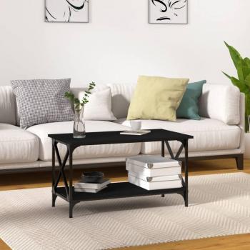 Mesa de centro vidaXL madera y hierro 80x45x45 cm Negro, Roble Sonoma, Roble ahumado Mesita de Salón o Comedor o Auxiliar Mesa de Café Meuble Salón
