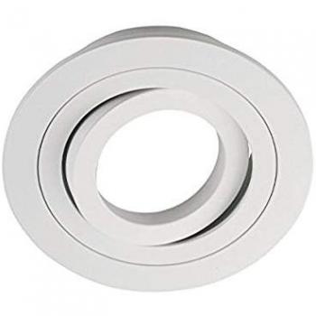 Pack 5 Lámparas de Techo Empotrables Clásicas Redondas de Aluminio Blanco con Portalámparas GU10 y Ángulo Basculante 30°