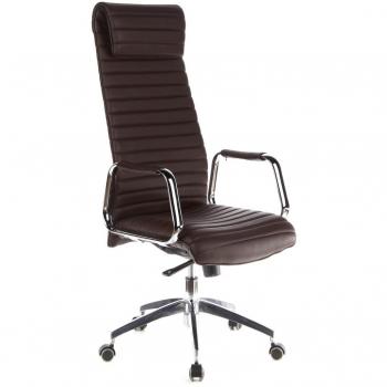 hjh OFFICE 600904 Silla de Oficina ASPERA 20 cuero marrón, Sillón alta gama, Silla de respaldo alto