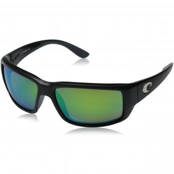 Costa Fantail Polarized Mirror Sunglasses - Matte Black Frame/Green Mirror 580P