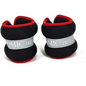 Promic Comfort Fit - Juego de pesas para tobillo o muñeca con correa ajustable para ejercicio Fitness gimnasio Entrenamiento de Resistencia, se vende en pares, 2 x 1 KG-Black