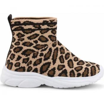 Botines de Niña Shone 1601-004 Estampado Animal, Tejido Sintético, Caucho, Puntera Redonda, Color Marrón