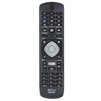 DCU TECNOLOGIC | Mando a Distancia PHILIPS | Control Remoto TV LCD/LED | Compatible con PHILIPS TV | Botón para Netflix | Negro
