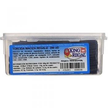 King Regal Torcida Maciza Regaliz - estuche 200 unidades