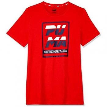 PUMA Alpha Graphic tee B Camiseta, Niños, Rojo, 9-10Y