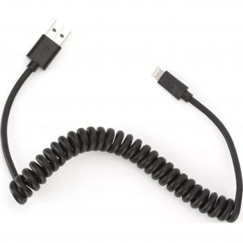 Griffin BT-GC36632-2 - Cable en espiral de carga/datos USB a Lightning, color negro