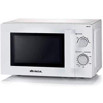Microondas Ariete 951, 20L, 700W, Blanco, con plato giratorio de 25.5 cm y temporizador de 35 minutos