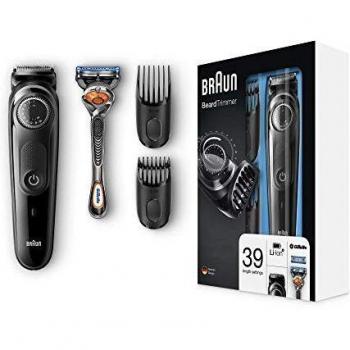 Braun Recortadora Barba BT5042 - Máquina Cortar Pelo, Recortadora Barba y Cortapelos, con Cuchillas Afiladas de Larga Duración, Color Negro/Gris