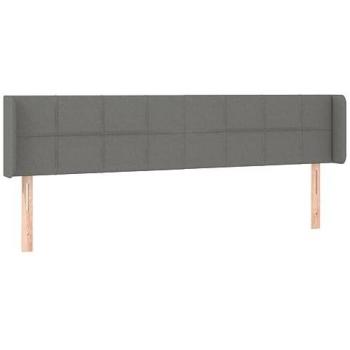 Cabecero de oreja tapizado en tejido gris oscuro 183x16x78/88 cm