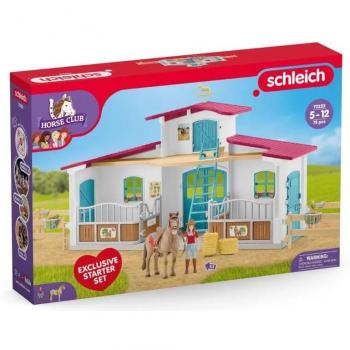 Playset Schleich 72222 - Horse Club range Caballo, incluye figuras de caballos, establos, accesorios para el cuidado de los caballos y un entorno ecuestre detallado