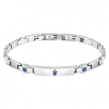Maserati Pulsera de acero plateada para hombre, Colección Maple - JM224AXO02