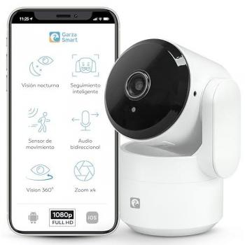Cámara de Seguridad Inteligente Garza 360º WiFi 1080p - Visión Nocturna, Detección de Movimiento, Control Remoto por App, Compatible con Alexa y Google