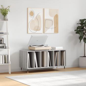 Mueble para discos de madera contrachapada gris Sonoma 100x38x48cm