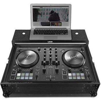 Ultimate Flight Case for NI Traktor Kontrol S2 MK3 with Laptop Shelf - Black Plus