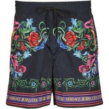 Versace Jeans Couture V-Emblem Garden Print Shorts Black Male Size XL