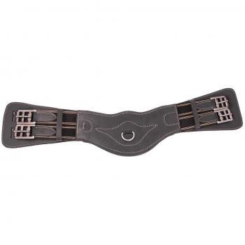 Horka Dressage – Cincha para equitación piel, negro/plata, 45cm / 18in