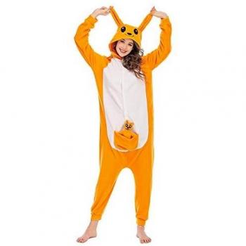 Pijamas para Adultos Onesie Animal Cosplay Disfraz de Halloween Marrón Talla 146-159cm