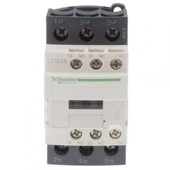 Contactor TeSys D Schneider Electric LC1D25N7, 3 polos, 1NA/1NC, 25A, bobina 415V AC, dimensiones 85mm x 45mm x 92mm