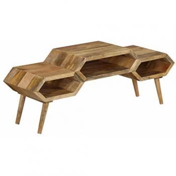 vidaXL Mango Mueble TV Madera Estantes Mesa Televisión Televisor Salón Comedor