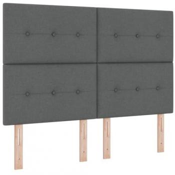 Cabecero LED Gris Oscuro 160 cm con Tira de Luces, Tapizado en Poliéster, Diseño Moderno y Ajustable
