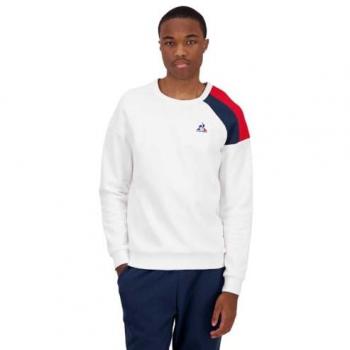 Sudadera Le Coq Sportif TRI Crew Sweat N2 blanca para hombre, talla XXL