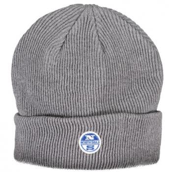 North Sails Gray Cotton Beanie for Men, ONE SIZE